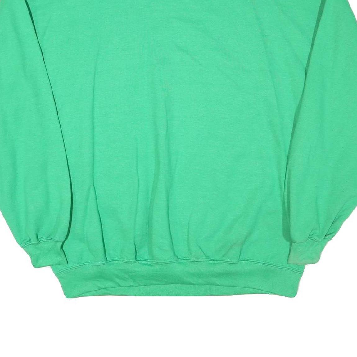 GILDAN Mens Green Crew Neck L Cotton Blend Casual Sweatshirt