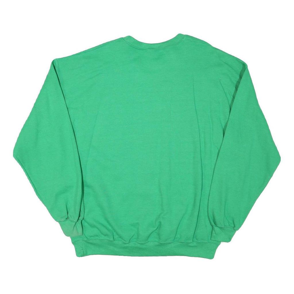 GILDAN Mens Green Crew Neck L Cotton Blend Casual Sweatshirt