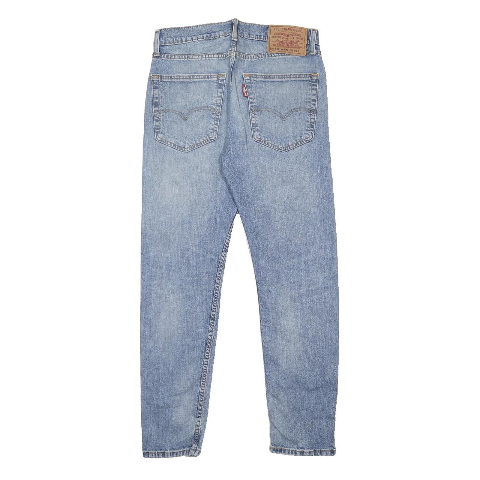 LEVI'S 502 Mens Jeans Blue Slim Skinny Denim Medium W30 L29 Classic Casual Denim
