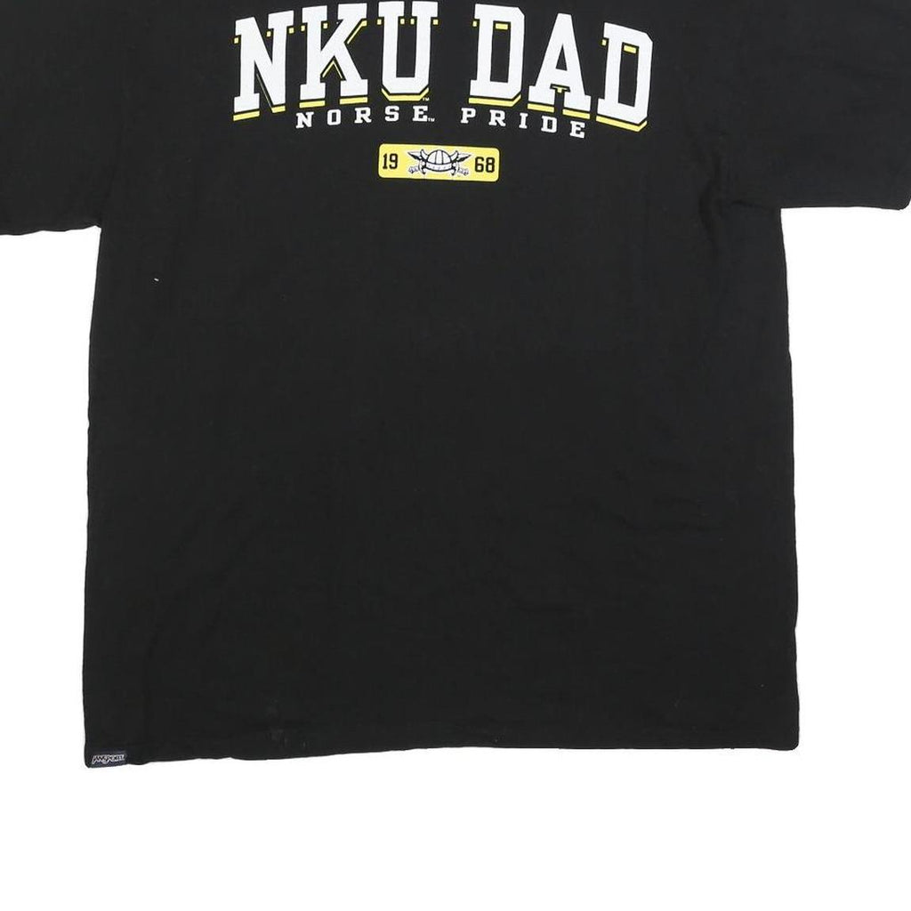 JANSPORT Mens Black Graphic T-Shirt XL Short Sleeve Crew Neck NKU Dad Norse
