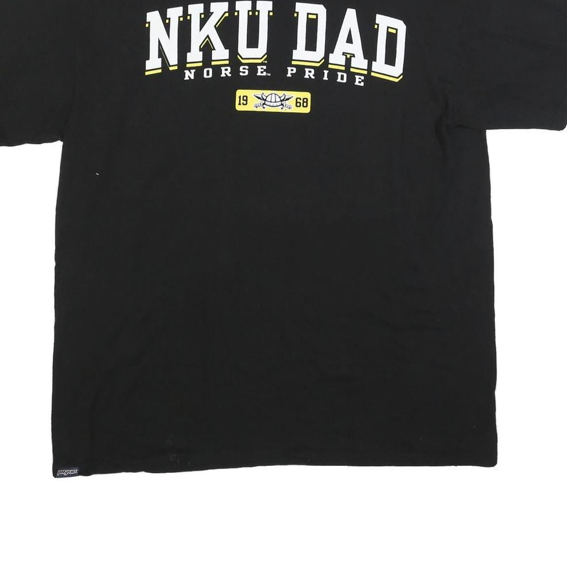 JANSPORT Mens Black Graphic T-Shirt XL Short Sleeve Crew Neck NKU Dad Norse
