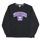 RUSSELL ATHLETIC Mens Black Western Mustangs Crew Neck L Sweatshirt Cotton Blend