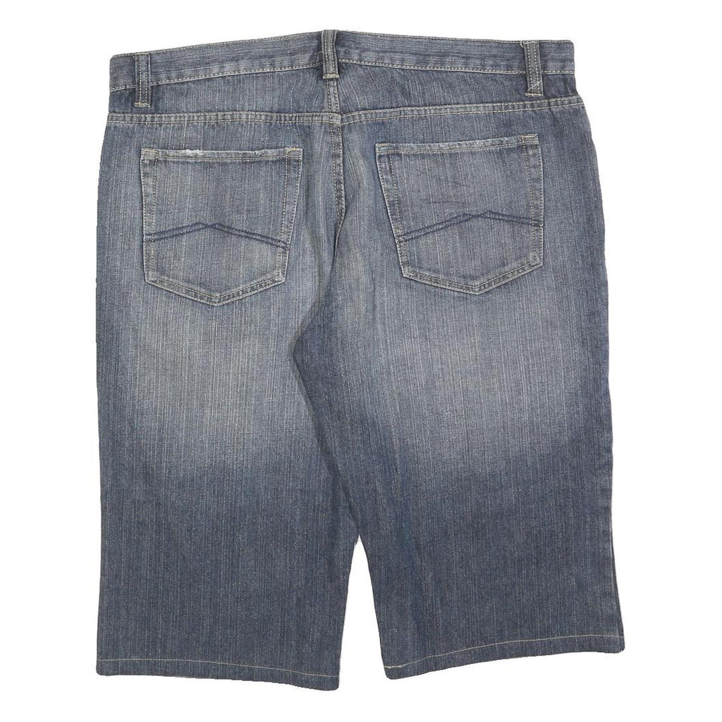 VINTAGE LOOK Mens Denim Blue Casual Shorts XL W40 Cotton Blend Workwear