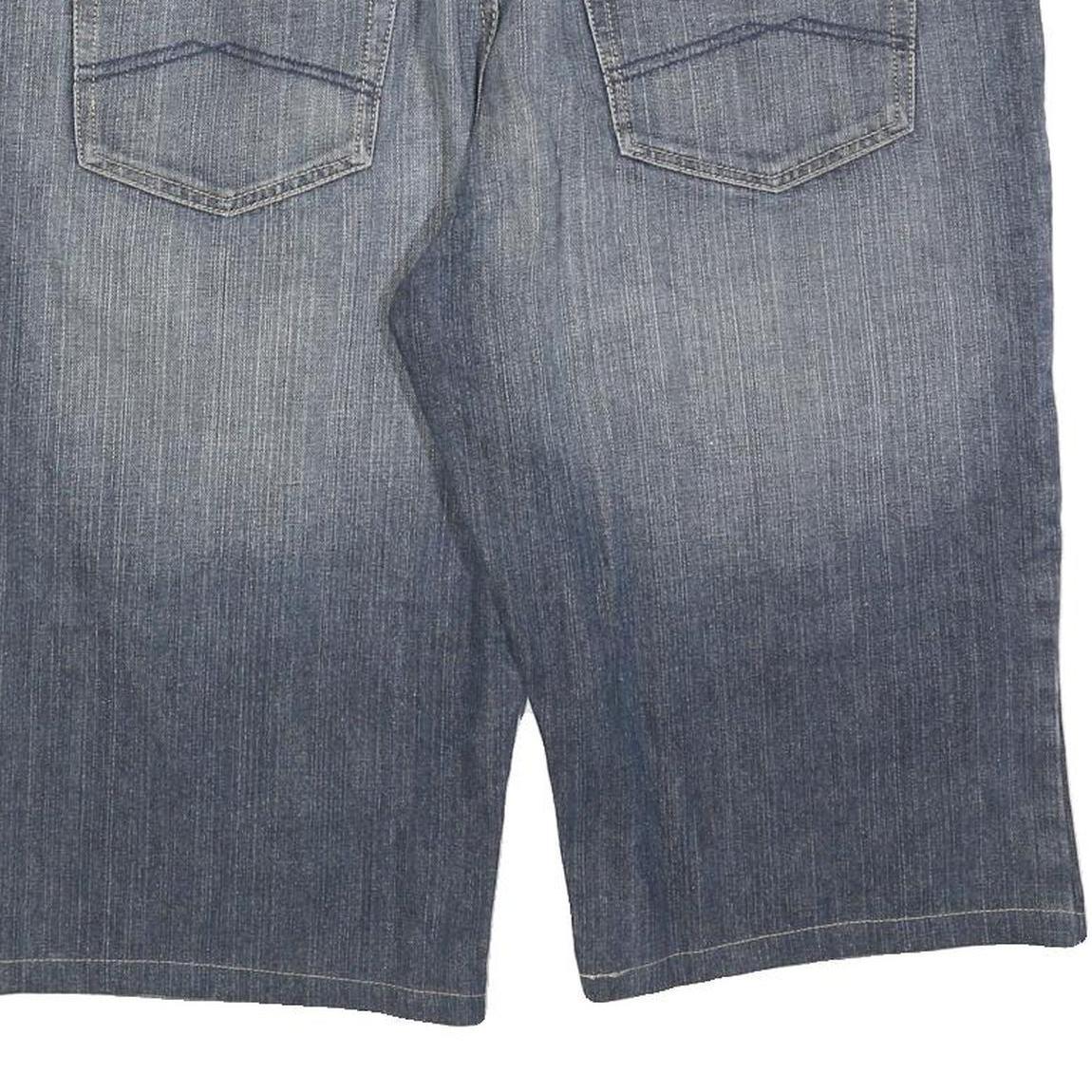 VINTAGE LOOK Mens Denim Blue Casual Shorts XL W40 Cotton Blend Workwear