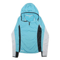 INOC Womens Blue & Black Athletic T-Shirt M Long Sleeve 1/4 Zip Hoodie Polyester