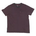 LEVI'S Mens Maroon & Black Stripe T-Shirt L Short Sleeve Crew Neck Cotton Blend