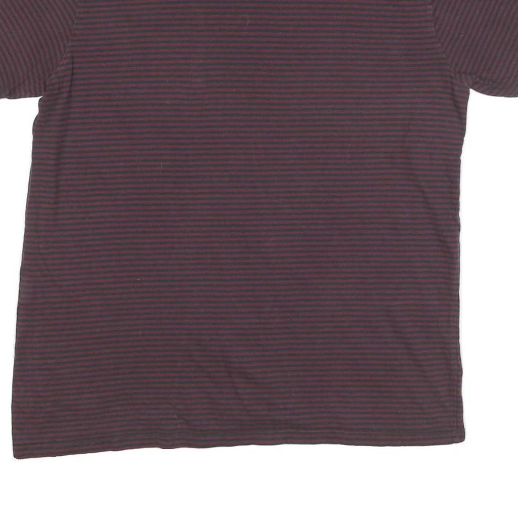 LEVI'S Mens Maroon & Black Stripe T-Shirt L Short Sleeve Crew Neck Cotton Blend