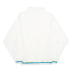 Womens White Polyester Blend Plain Casual L Jacket With Colour Trim And Graphic