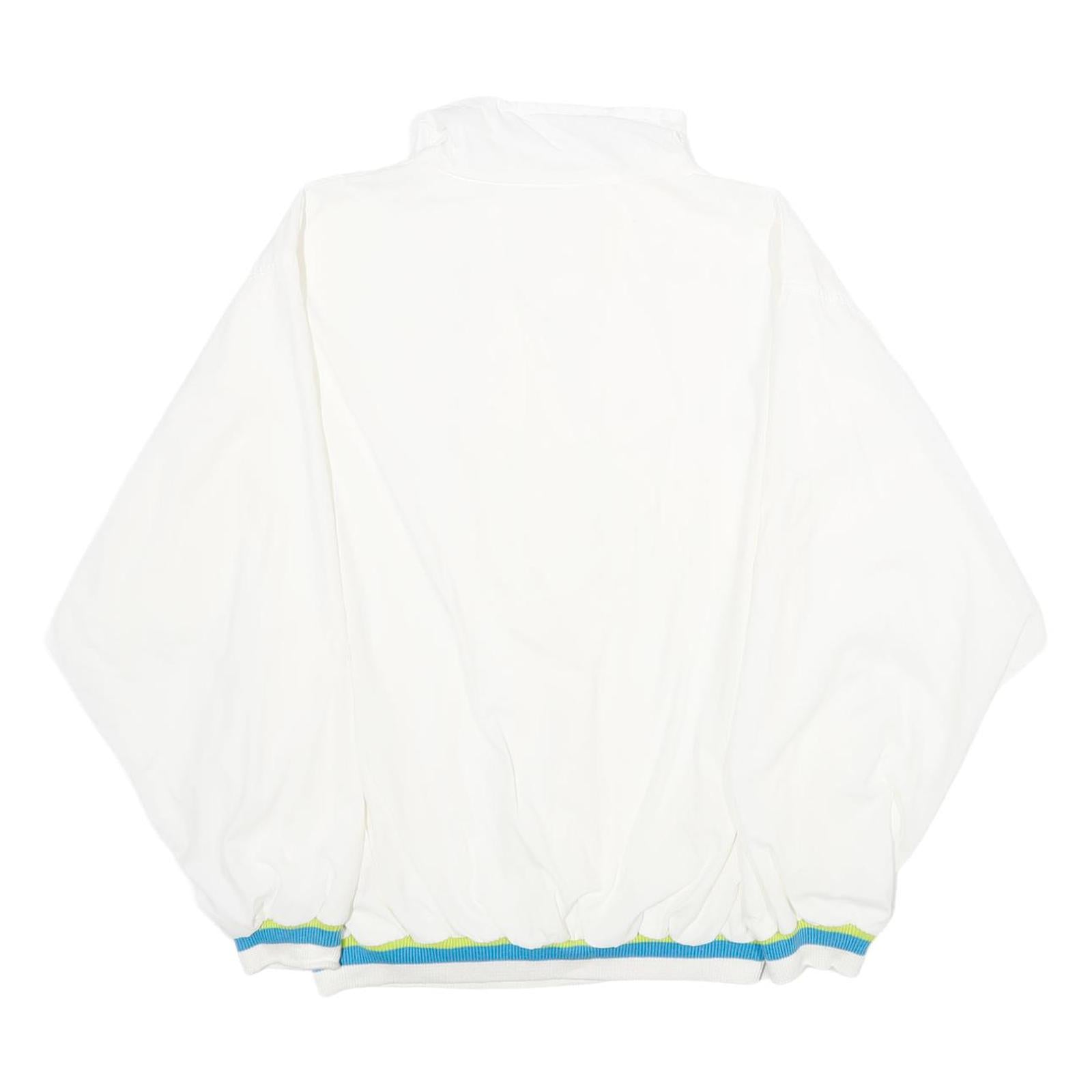 Womens White Polyester Blend Plain Casual L Jacket With Colour Trim And Graphic