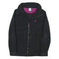 ADIDAS Womens Black & Pink Zip Jacket M Polyester Blend Plain Sports Activewear