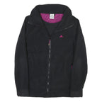 ADIDAS Womens Black & Pink Zip Jacket M Polyester Blend Plain Sports Activewear