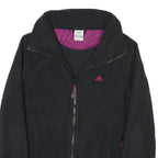 ADIDAS Womens Black & Pink Zip Jacket M Polyester Blend Plain Sports Activewear