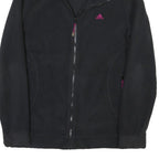 ADIDAS Womens Black & Pink Zip Jacket M Polyester Blend Plain Sports Activewear
