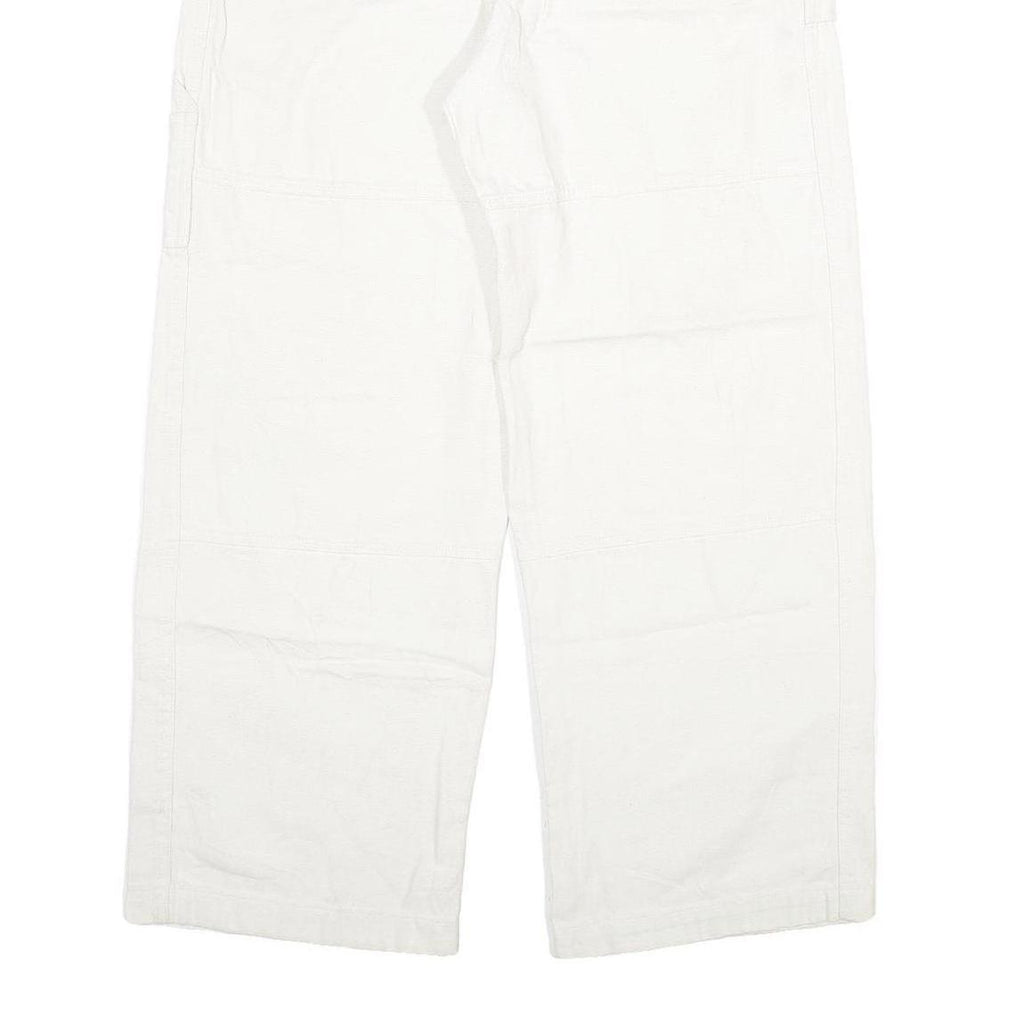 DICKIES Mens Jeans White Relaxed Loose Denim W33 L28 Workwear Zip