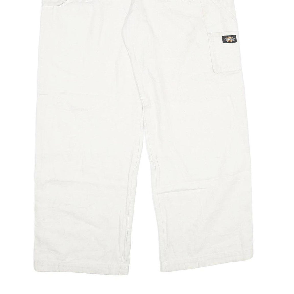 DICKIES Mens Jeans White Relaxed Loose Denim W33 L28 Workwear Zip