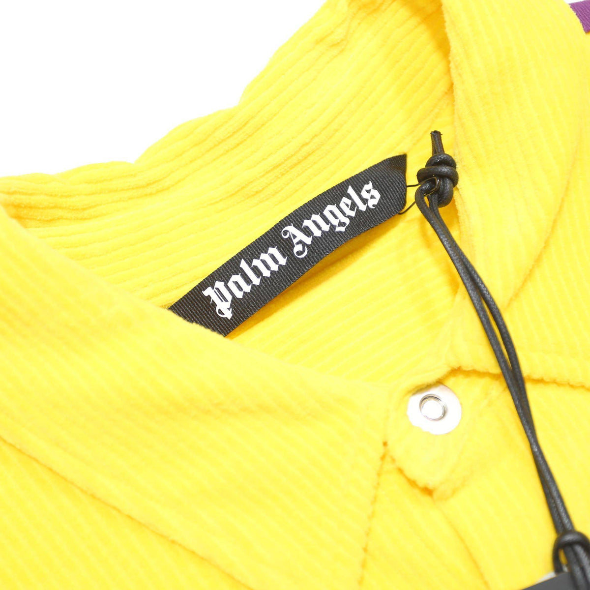 PALM ANGELS Mens Yellow & Purple Cotton Blend Shirt S Long Sleeve Button Casual