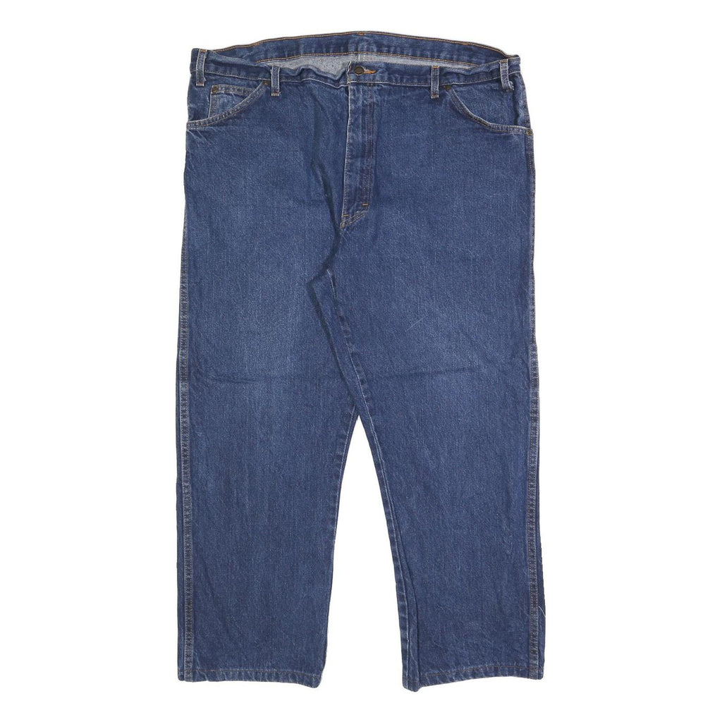 DICKIES Mens Jeans Blue Regular Straight Denim W42 L27 Classic Zip Closure