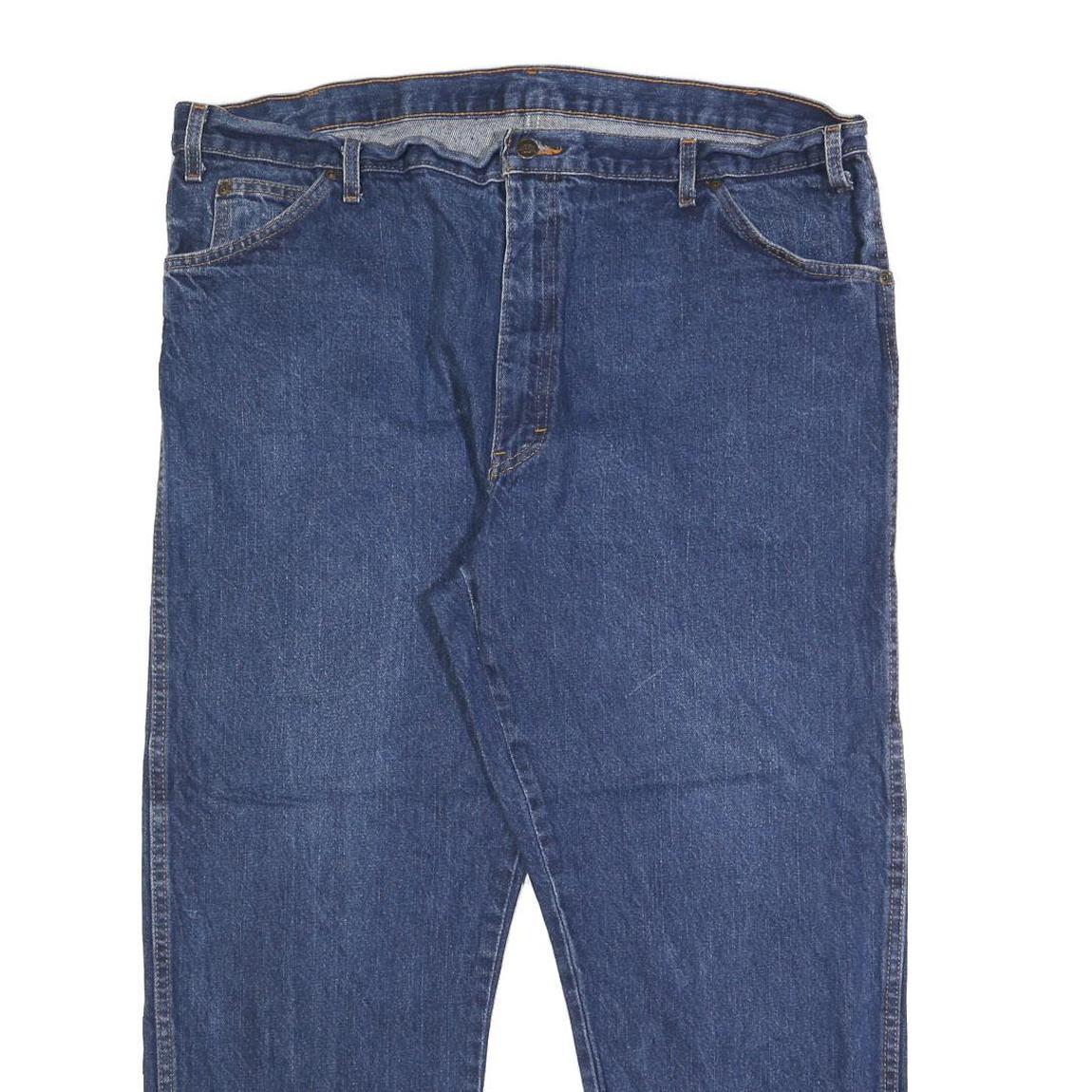 DICKIES Mens Jeans Blue Regular Straight Denim W42 L27 Classic Zip Closure