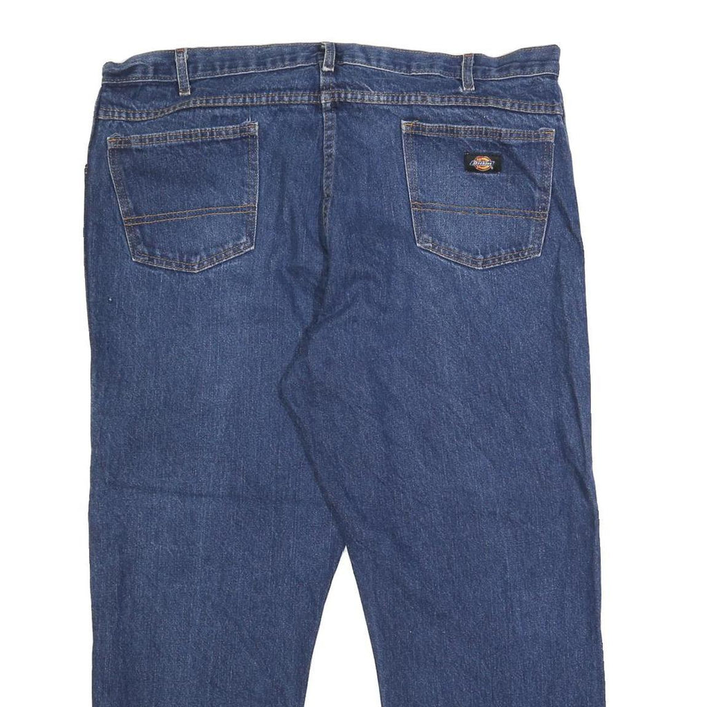 DICKIES Mens Jeans Blue Regular Straight Denim W42 L27 Classic Zip Closure
