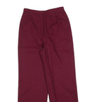 PERSONAL Womens Regular Fit Burgundy Straight Trousers W24 L28 Zip Closure