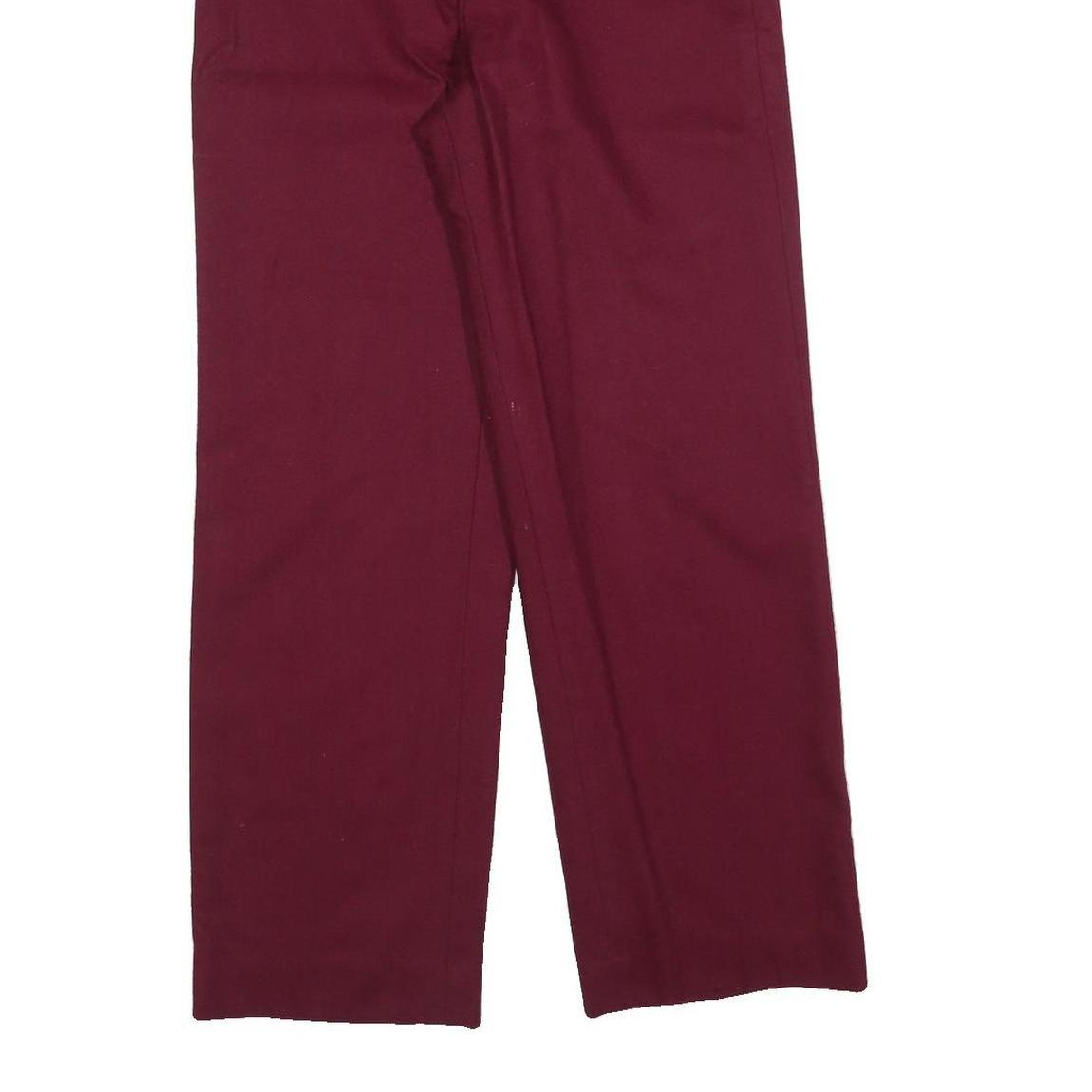PERSONAL Womens Regular Fit Burgundy Straight Trousers W24 L28 Zip Closure