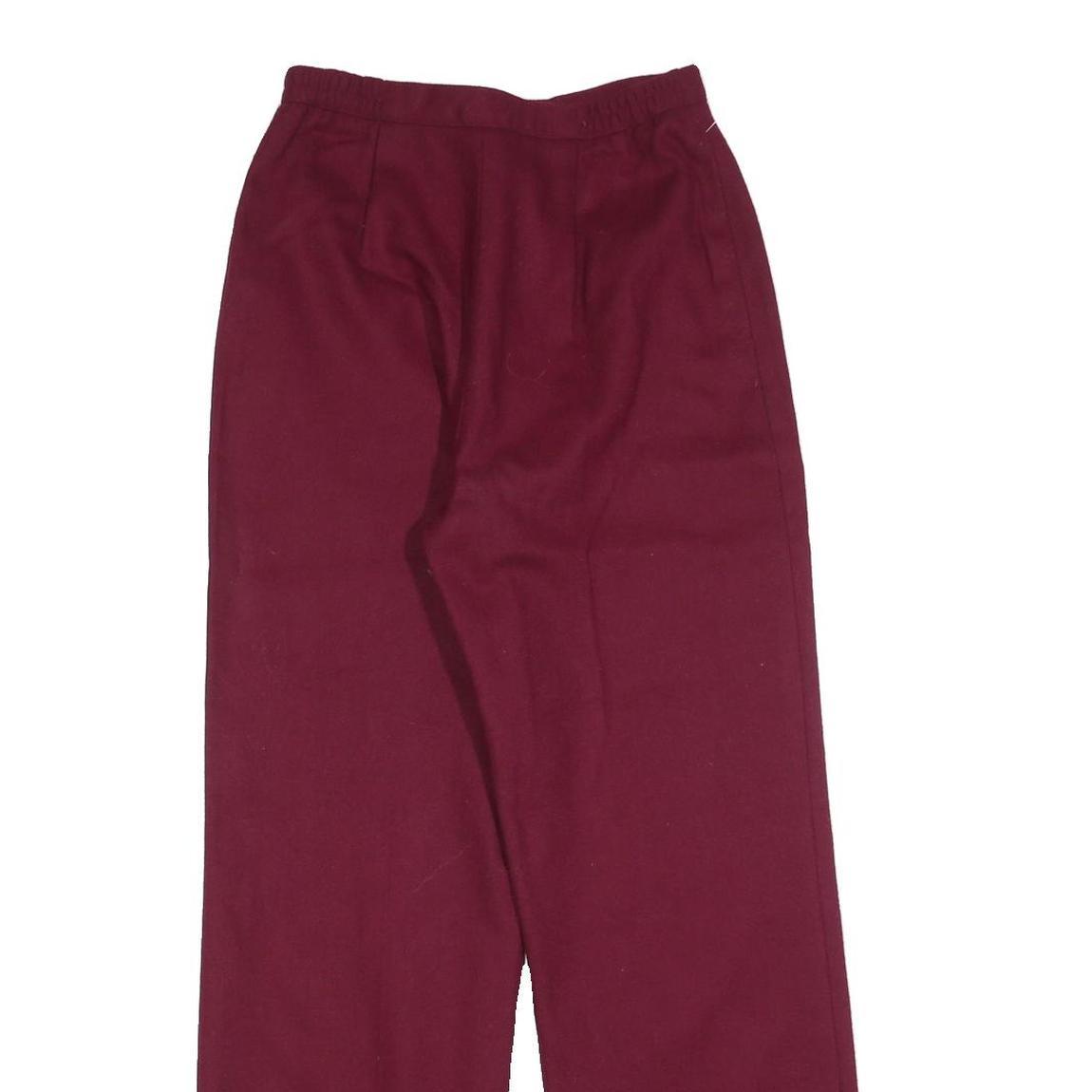 PERSONAL Womens Regular Fit Burgundy Straight Trousers W24 L28 Zip Closure
