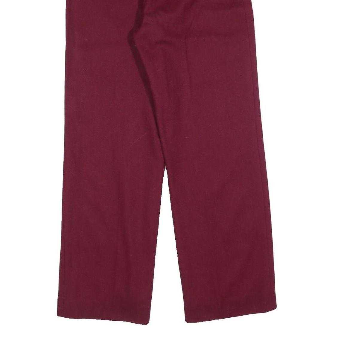 PERSONAL Womens Regular Fit Burgundy Straight Trousers W24 L28 Zip Closure
