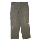 CARHARTT Mens Cotton Blend Brown Regular Straight Trousers W36 L30 Workwear