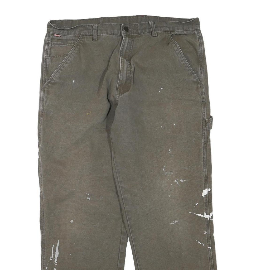 CARHARTT Mens Cotton Blend Brown Regular Straight Trousers W36 L30 Workwear