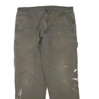 CARHARTT Mens Cotton Blend Brown Regular Straight Trousers W36 L30 Workwear