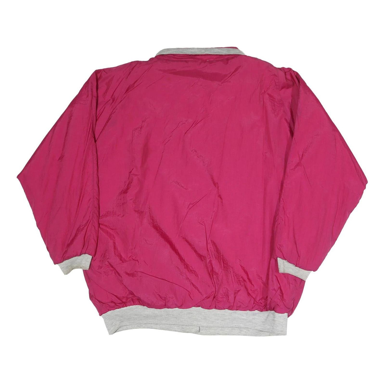 Womens Pink & Grey Plain Button Jacket M Polyester Blend Casual Light Layer