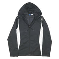 REEBOK Mens Black & White Hooded Zip Jacket M Polyester Sportswear Casual