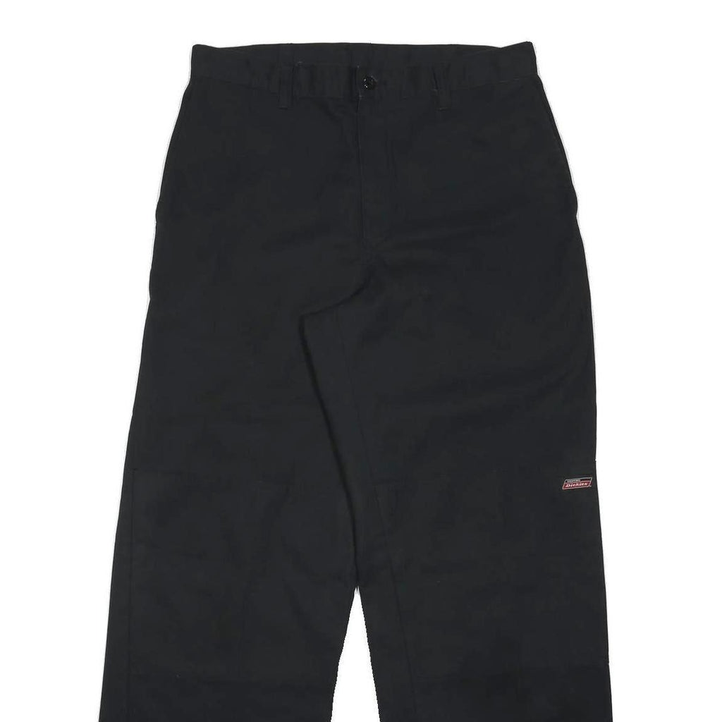 DICKIES Mens Classic Black Cotton Blend Zip Trousers W32 L31 Workwear