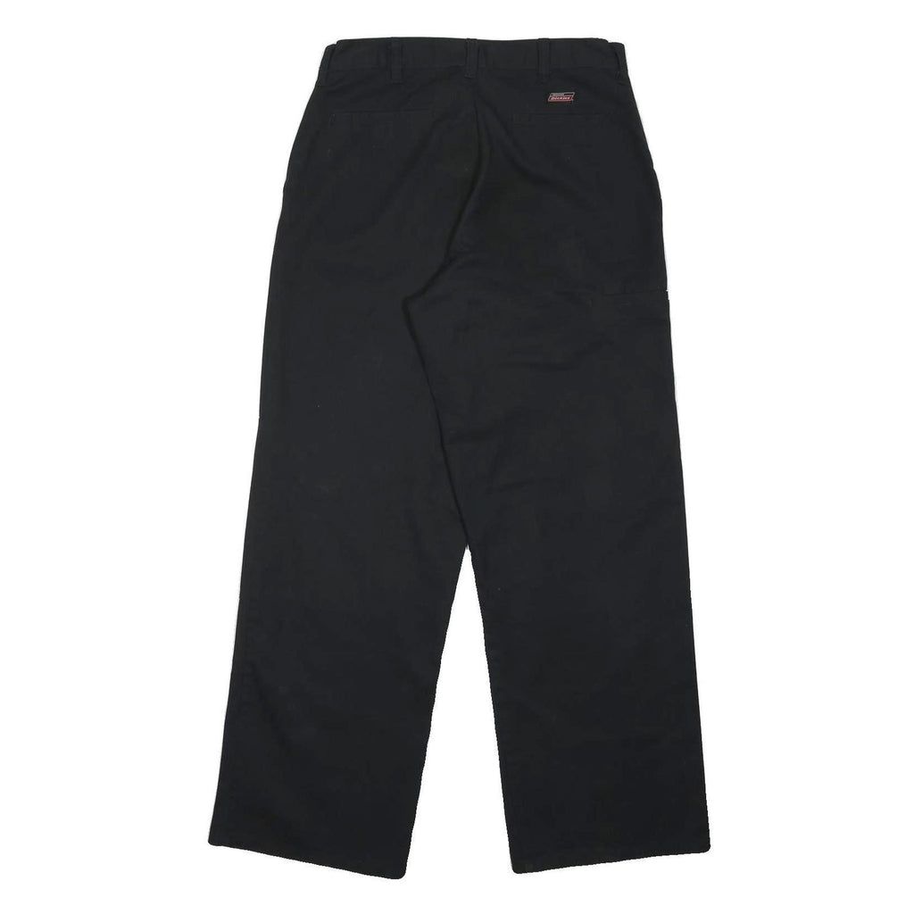 DICKIES Mens Classic Black Cotton Blend Zip Trousers W32 L31 Workwear