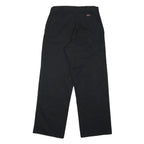 DICKIES Mens Classic Black Cotton Blend Zip Trousers W32 L31 Workwear