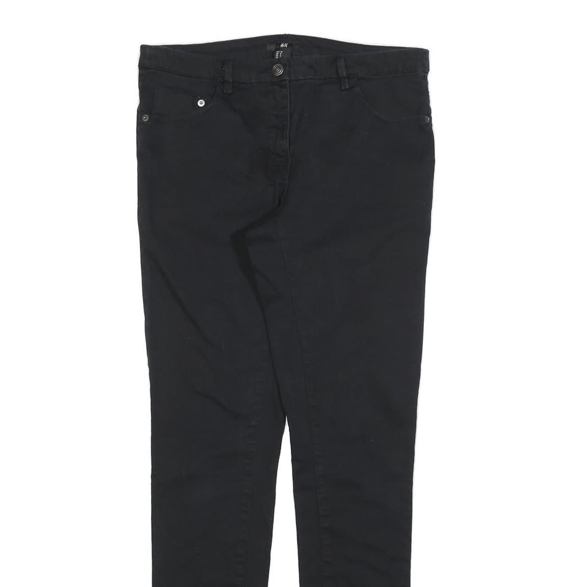 H&M Womens Slim Black Jeans Denim W30 L30 Zip Cotton Blend Skinny Fit