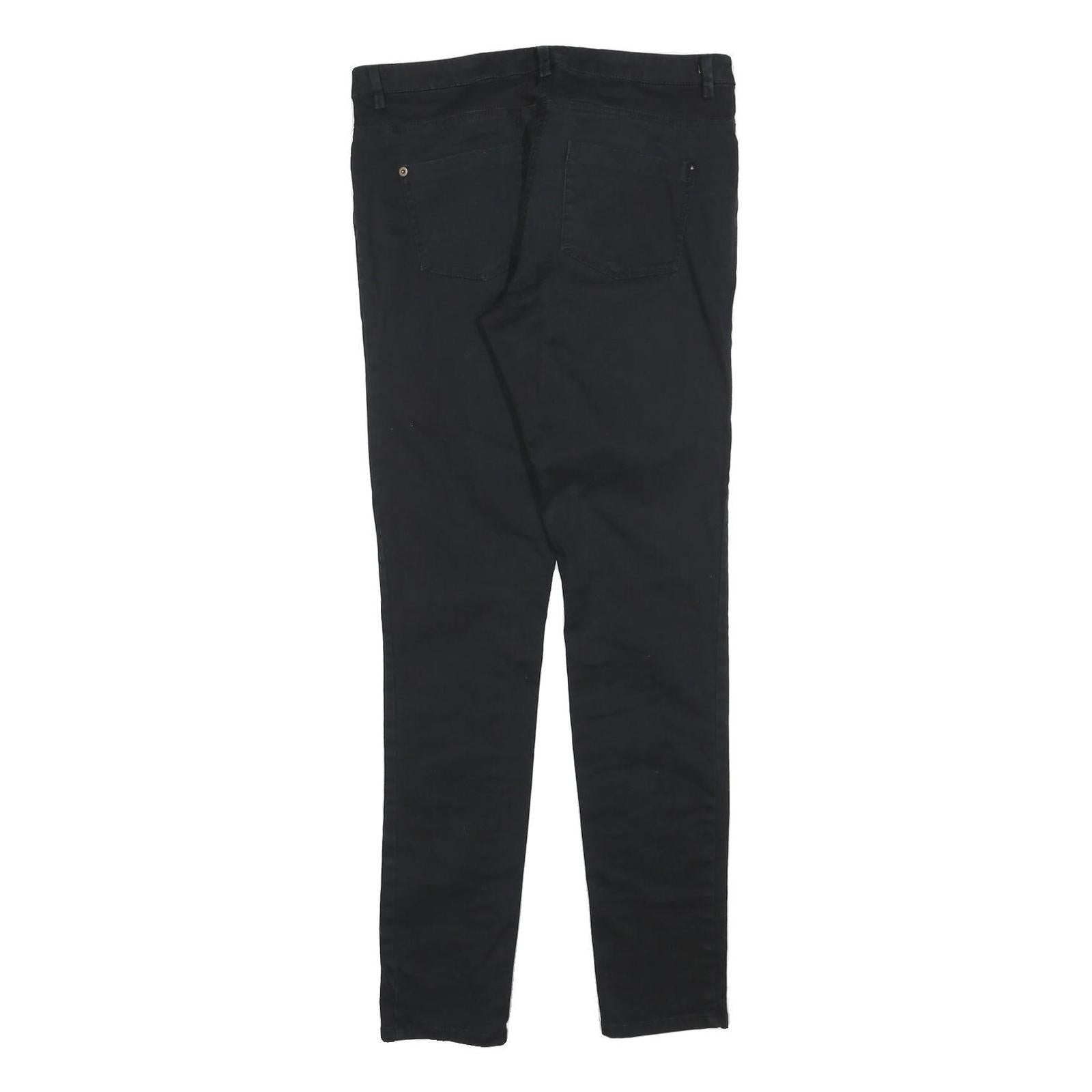 H&M Womens Slim Black Jeans Denim W30 L30 Zip Cotton Blend Skinny Fit
