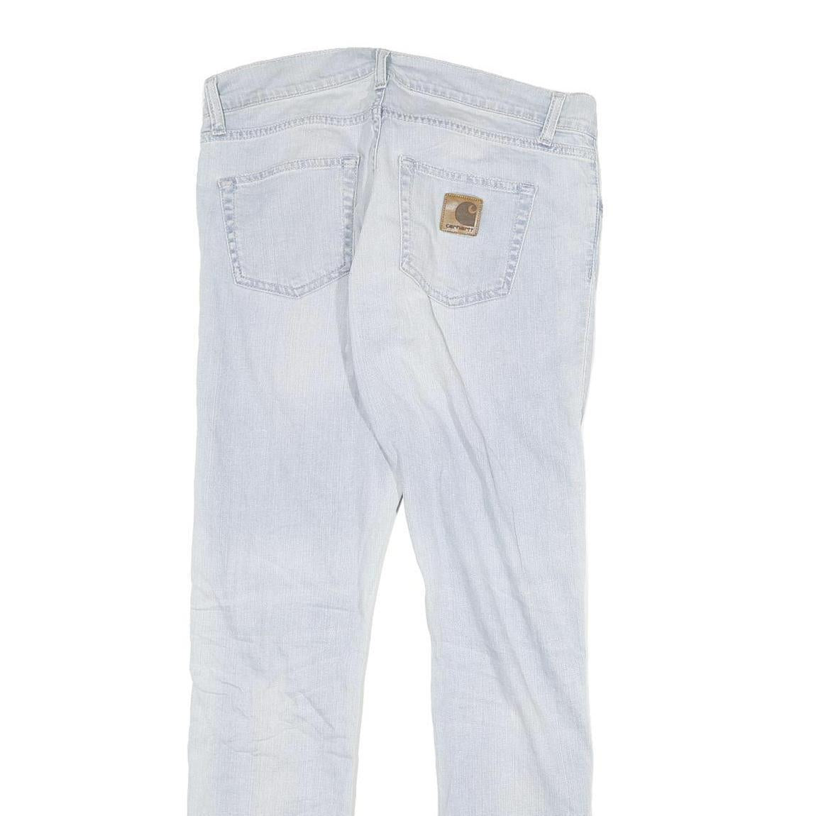 CARHARTT Womens Slim Light Blue Denim Jeans W31 L32 Zip Closure Casual