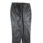 H&M Womens Black Slim Faux Leather Trousers W26 L28 Stylish Stretch Fit