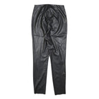 H&M Womens Black Slim Faux Leather Trousers W26 L28 Stylish Stretch Fit