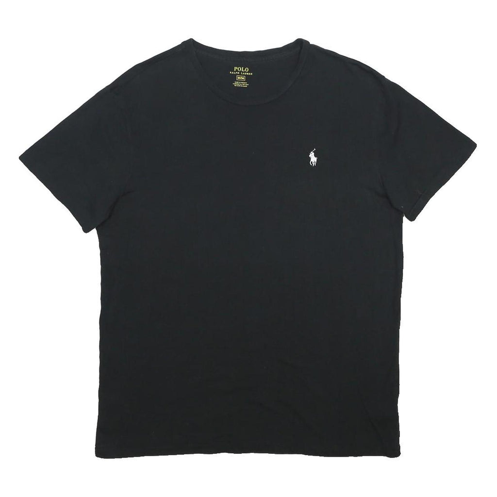 POLO RALPH LAUREN Mens Black Cotton T-Shirt M Short Sleeve Crew Neck Classic