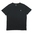 POLO RALPH LAUREN Mens Black Cotton T-Shirt M Short Sleeve Crew Neck Classic