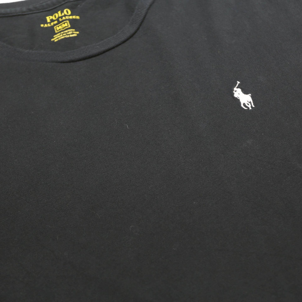 POLO RALPH LAUREN Mens Black Cotton T-Shirt M Short Sleeve Crew Neck Classic