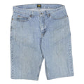 LEE Mens Shorts Blue Denim Casual L W36 Cotton Blend Relaxed Fit