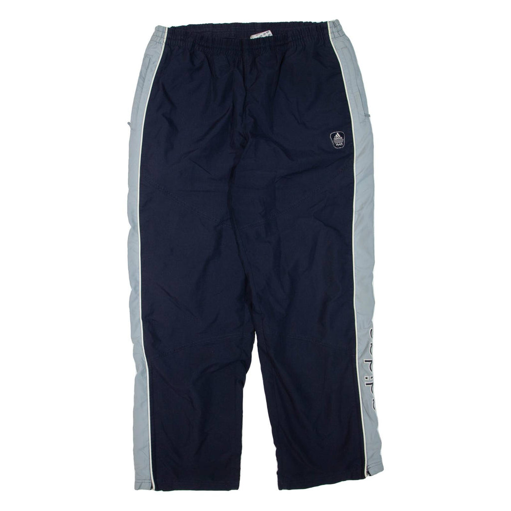 ADIDAS Womens Track Pants Blue Wide-Leg L W34 L32