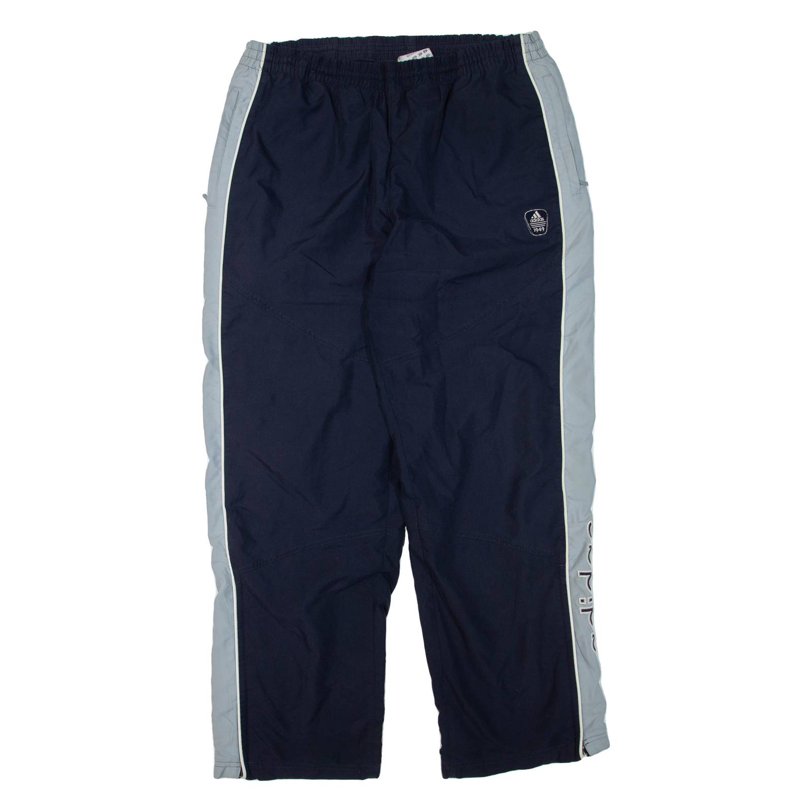 ADIDAS Womens Track Pants Blue Wide-Leg L W34 L32