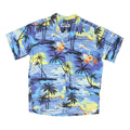 PALMWAVE Mens Blue Hawaiian Shirt XL Cotton Blend Summer Beachwear Relaxed Fit