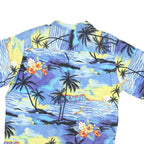 PALMWAVE Mens Blue Hawaiian Shirt XL Cotton Blend Summer Beachwear Relaxed Fit