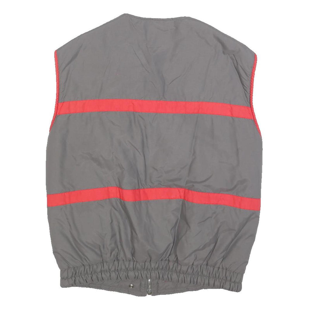 SKIN Womens Grey & Red Sleeveless Jacket M Polyester Blend Zip Sportswear Vest