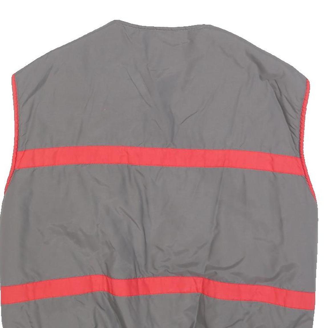 SKIN Womens Grey & Red Sleeveless Jacket M Polyester Blend Zip Sportswear Vest